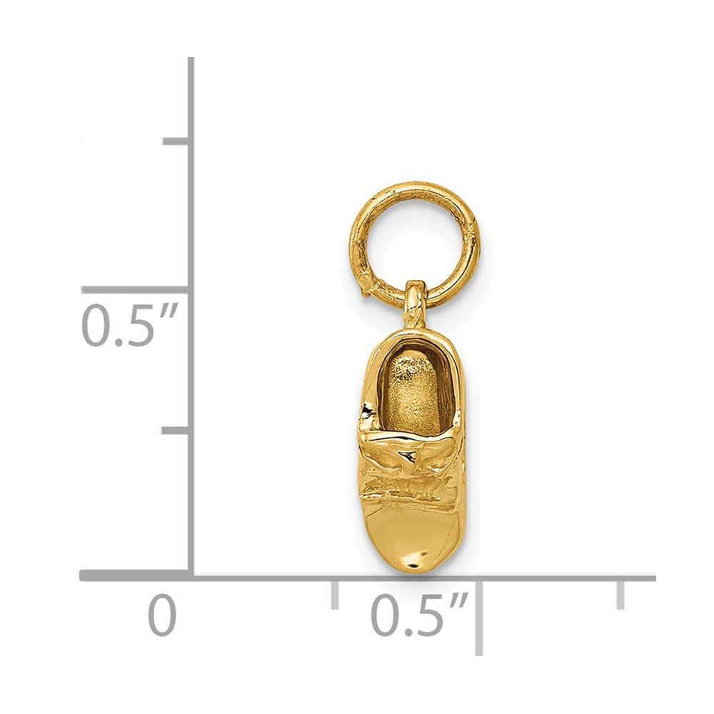 14K Gelbgold 14K 3d Einfach Baby Schuh Charm