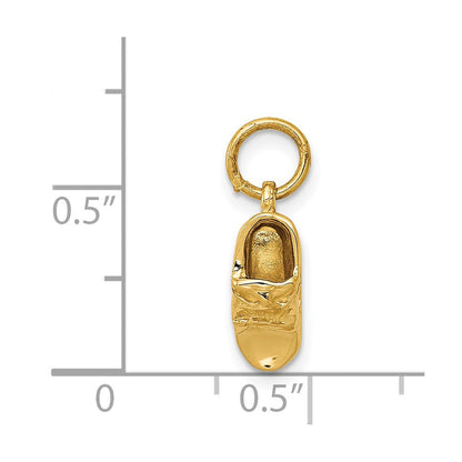 14K Gelbgold 14K 3d Einfach Baby Schuh Charm