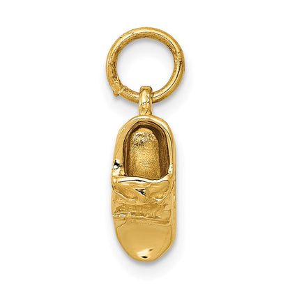 14K Gelbgold 14K 3d Einfach Baby Schuh Charm