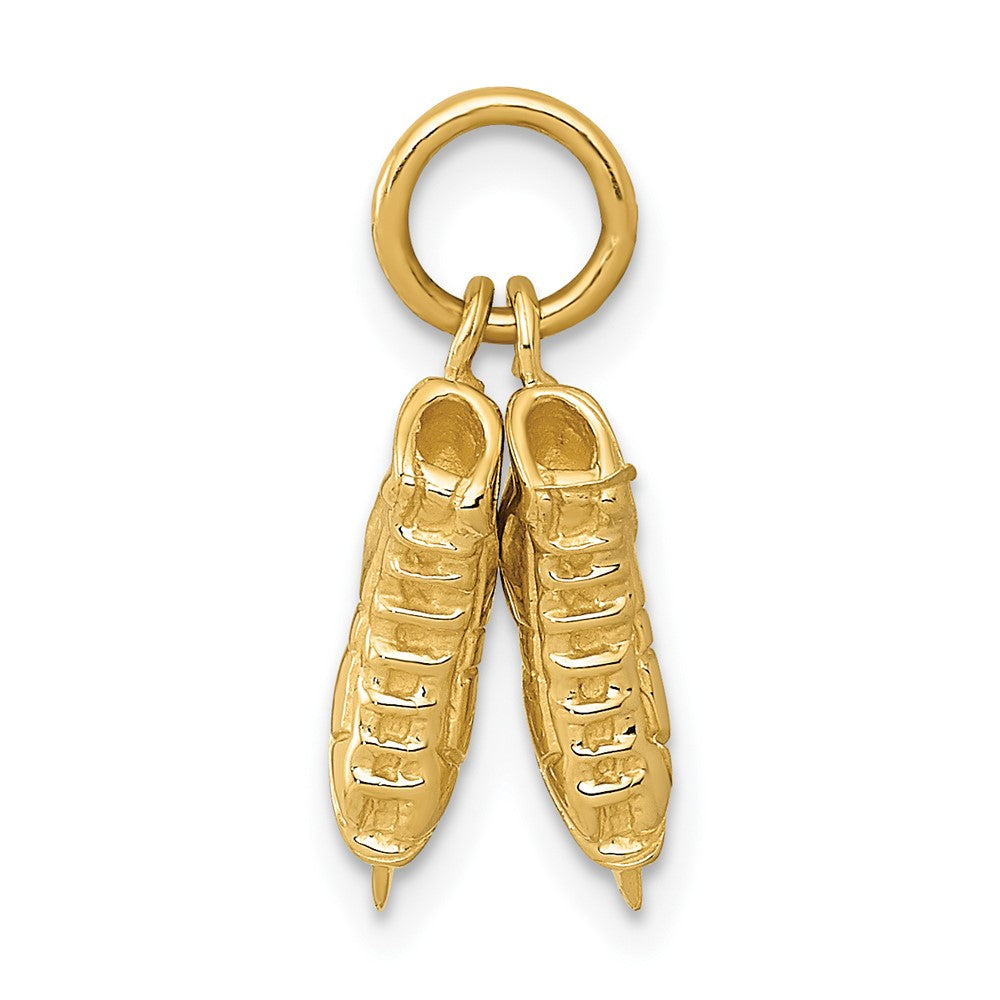 14K Gelbgold 14K 3-d Pair Of Eis Skates Charm