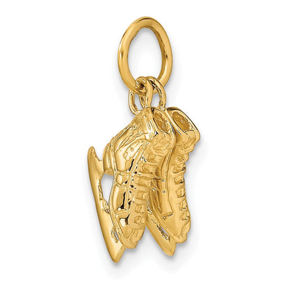14K Gelbgold 14K 3-d Pair Of Eis Skates Charm