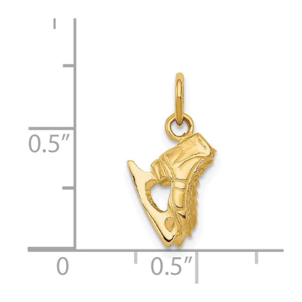 14K Gelbgold 14K 3-d Pair Of Eis Skates Charm
