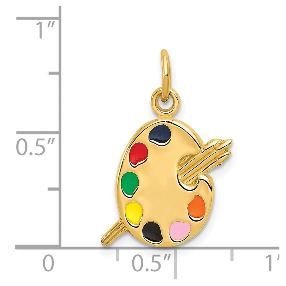 14K Gelbgold 14K Emailliert Artist Palette Charm