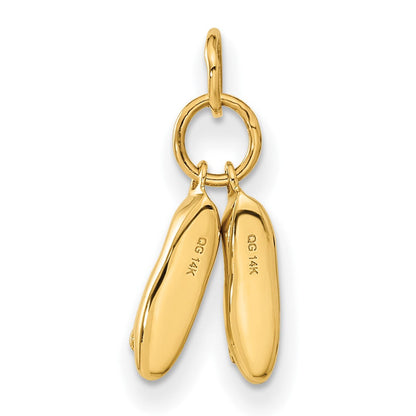 14K Gelbgold 3d Ballett Slippers Charm