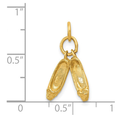 14K Gelbgold 3d Ballett Slippers Charm