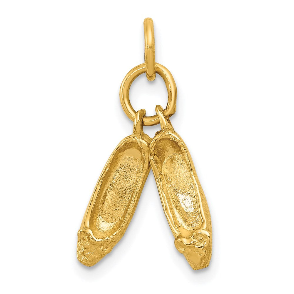 14K Gelbgold 3d Ballett Slippers Charm