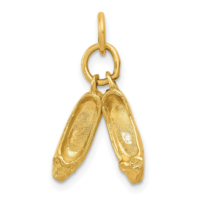 14K Gelbgold 3d Ballett Slippers Charm