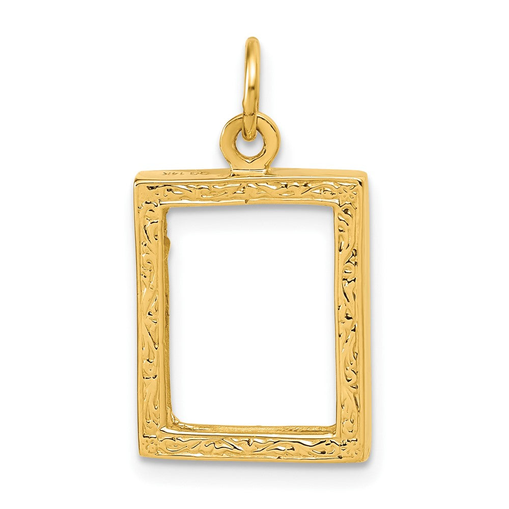 14K Gelbgold 14K Klein Picture Rahmen Anhänger