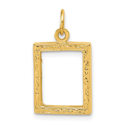 14K Gelbgold 14K Klein Picture Rahmen Anhänger