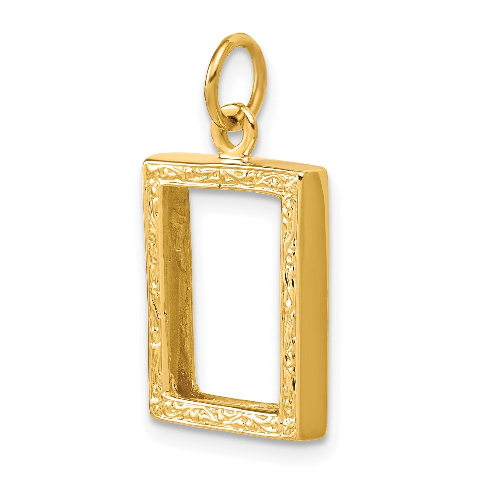 14K Gelbgold 14K Klein Picture Rahmen Anhänger