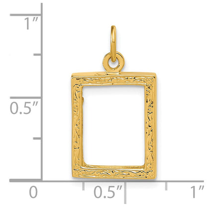 14K Gelbgold 14K Klein Picture Rahmen Anhänger