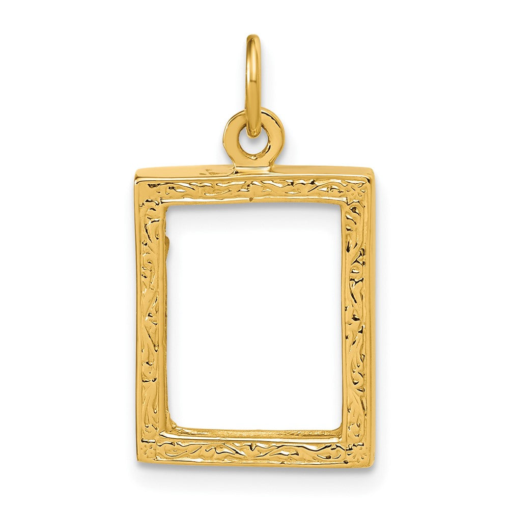 14K Gelbgold 14K Klein Picture Rahmen Anhänger