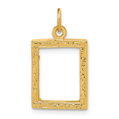 14K Gelbgold 14K Klein Picture Rahmen Anhänger