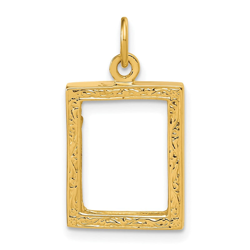 14K Gelbgold 14K Klein Picture Rahmen Anhänger