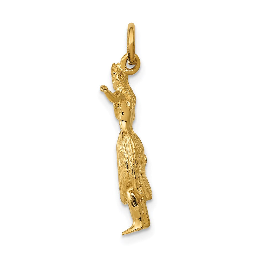 14K Gelbgold 14K 3-d Hula Dancer Charm