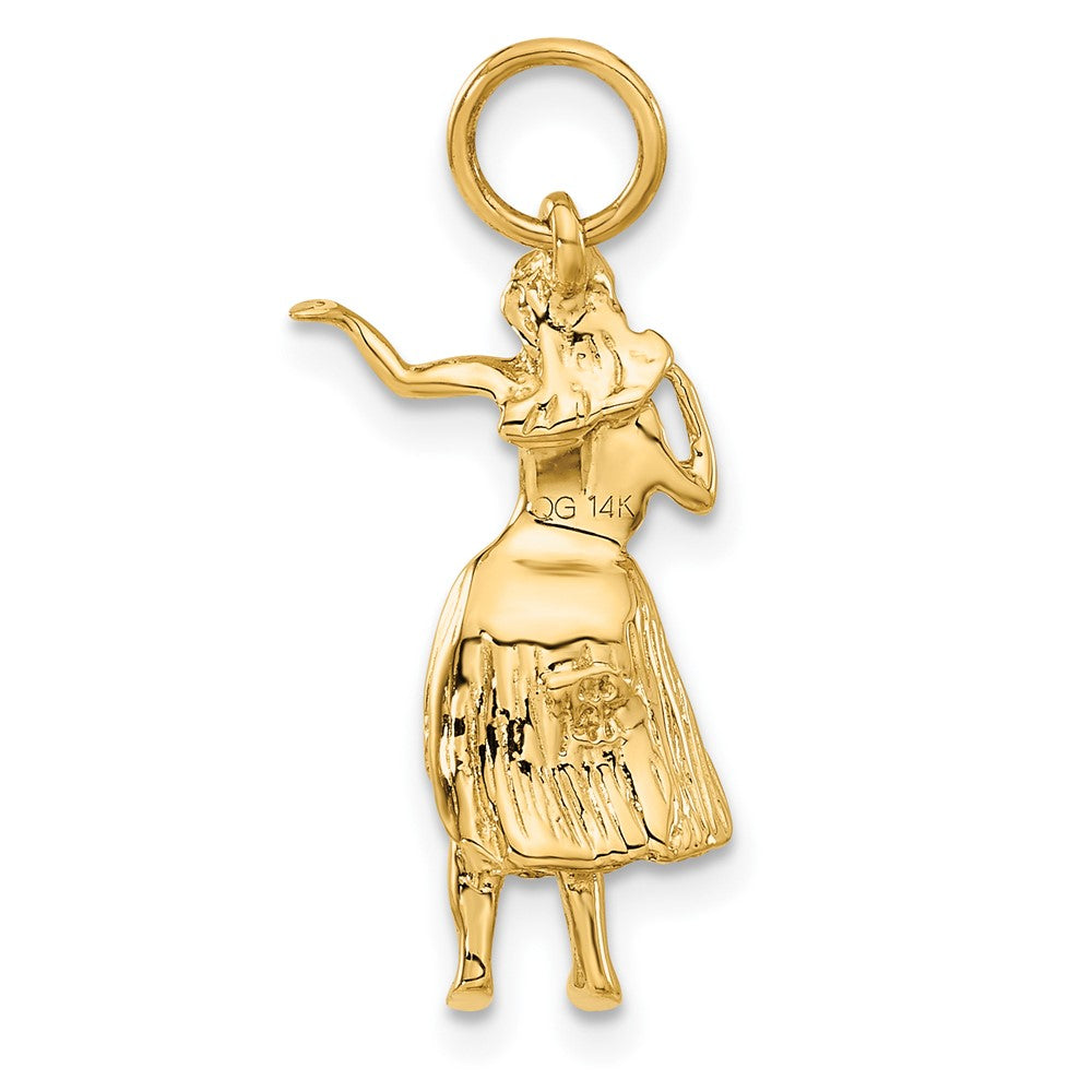 14K Gelbgold 14K 3-d Hula Dancer Charm