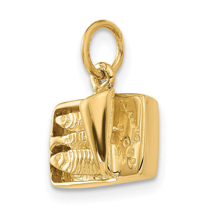 14K Gelbgold Charm Sardinendose 3D