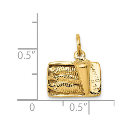 14K Gelbgold Charm Sardinendose 3D