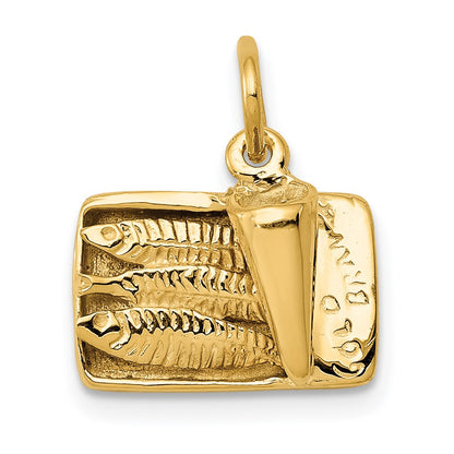 14K Gelbgold Charm Sardinendose 3D
