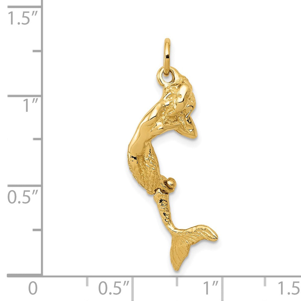 14K Gelbgold 14K 3d Meerjungfrau Charm
