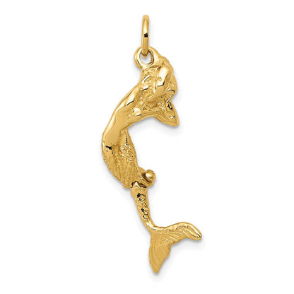 14K Gelbgold 14K 3d Meerjungfrau Charm