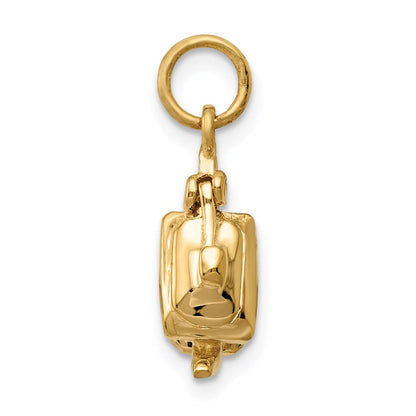 14K Gelbgold 14K 3-d Tea Pot Lid Opens Charm