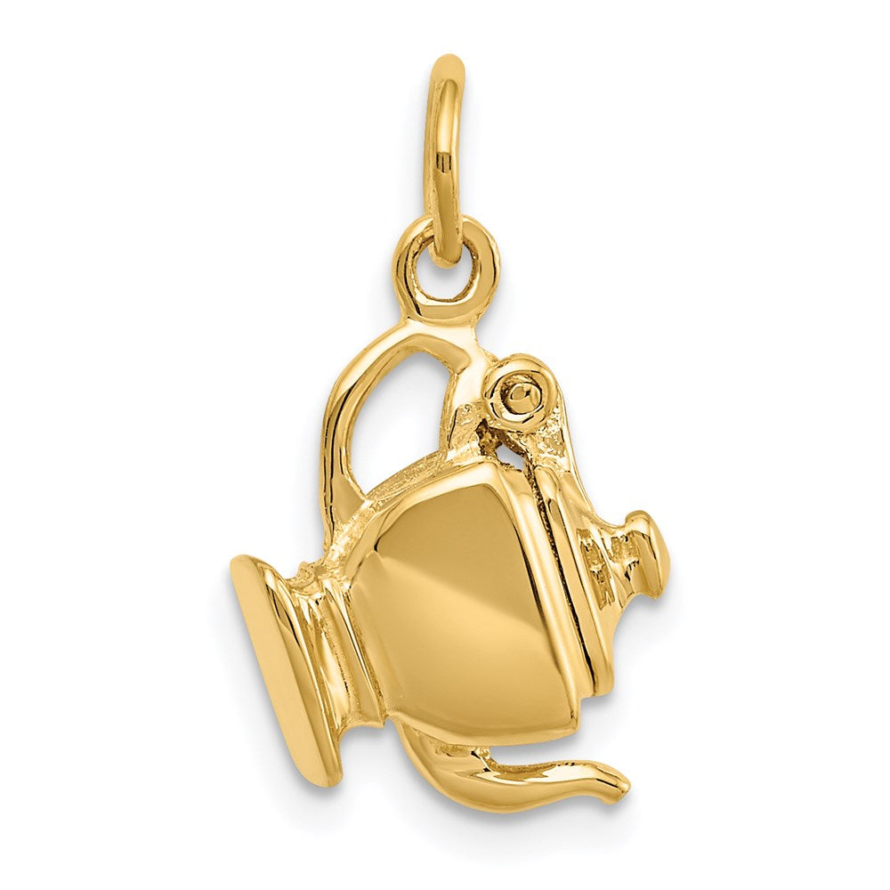 14K Gelbgold 14K 3-d Tea Pot Lid Opens Charm