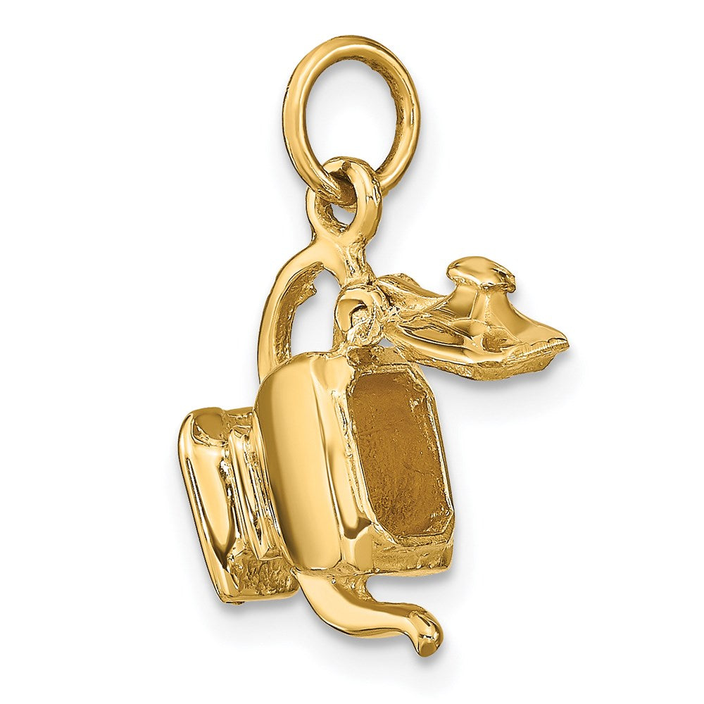 14K Gelbgold 14K 3-d Tea Pot Lid Opens Charm