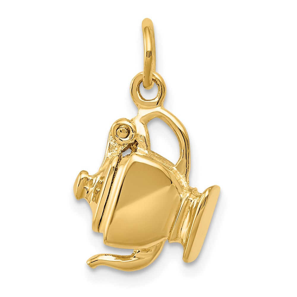 14K Gelbgold 14K 3-d Tea Pot Lid Opens Charm
