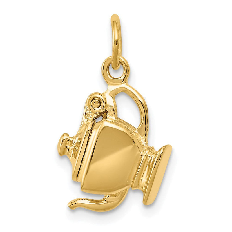 14K Gelbgold 14K 3-d Tea Pot Lid Opens Charm
