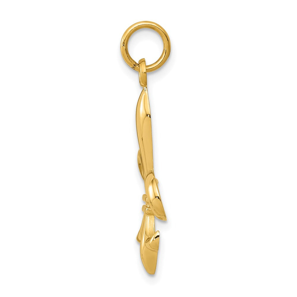 14K Gelbgold 14K Hohl Fleur De Lis Charm