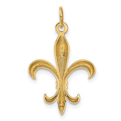14K Gelbgold 14K Hohl Fleur De Lis Charm