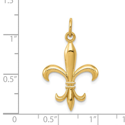 14K Gelbgold 14K Hohl Fleur De Lis Charm