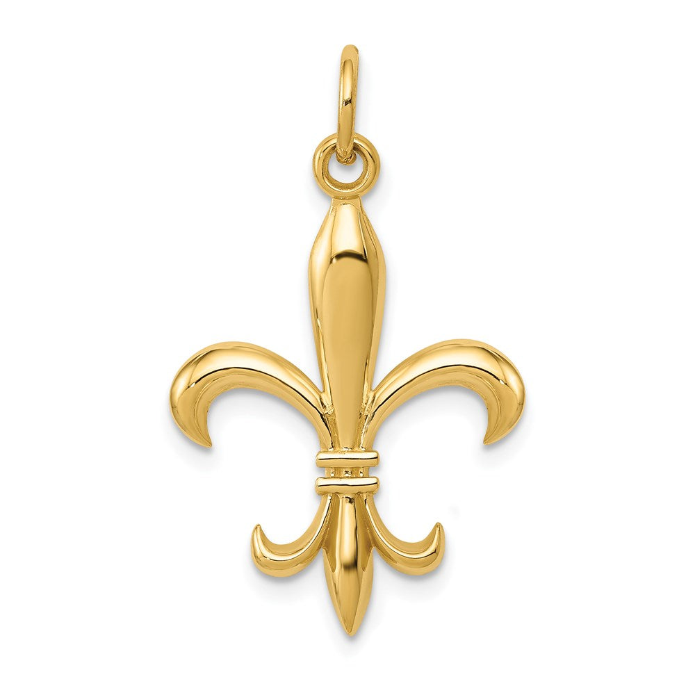 14K Gelbgold 14K Hohl Fleur De Lis Charm