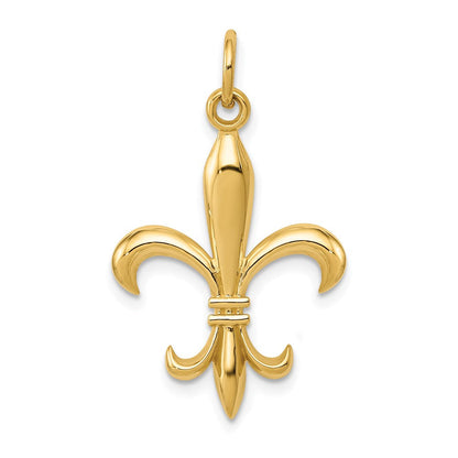 14K Gelbgold 14K Hohl Fleur De Lis Charm
