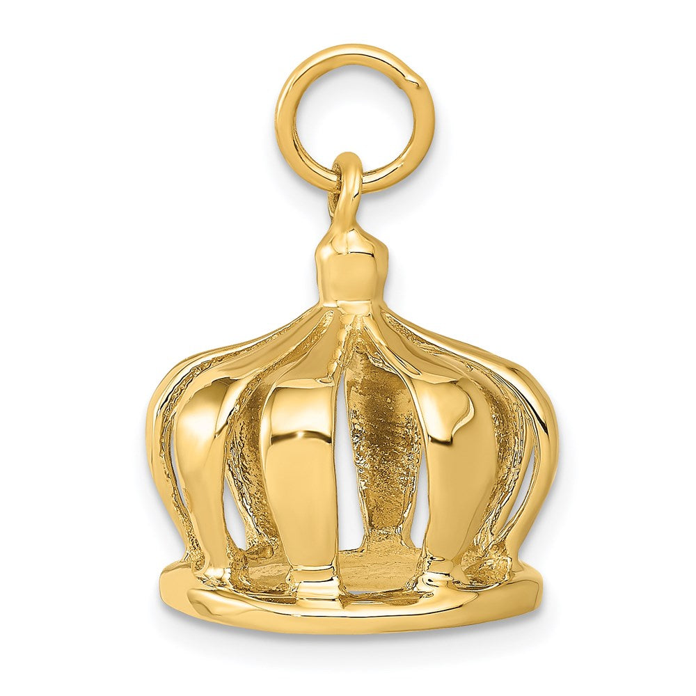 14K Gelbgold 14K 3d Krone Charm