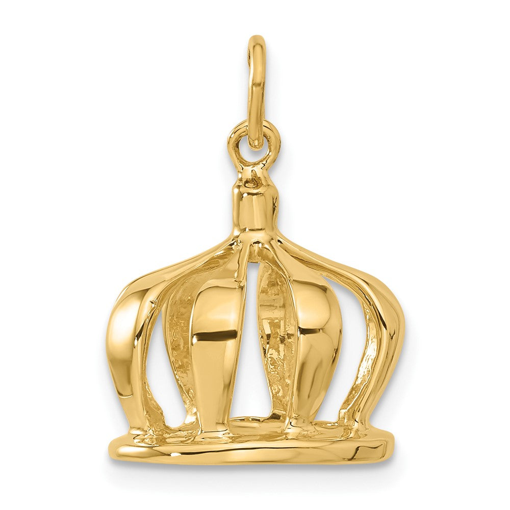 14K Gelbgold 14K 3d Krone Charm