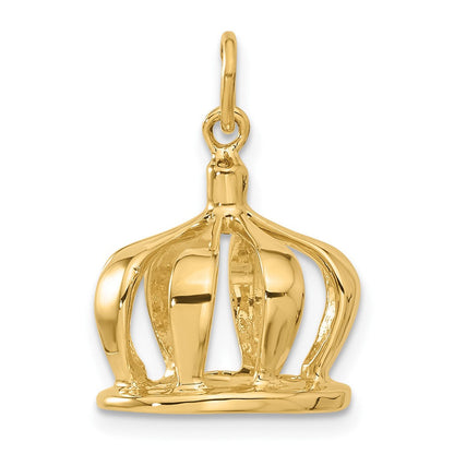14K Gelbgold 14K 3d Krone Charm