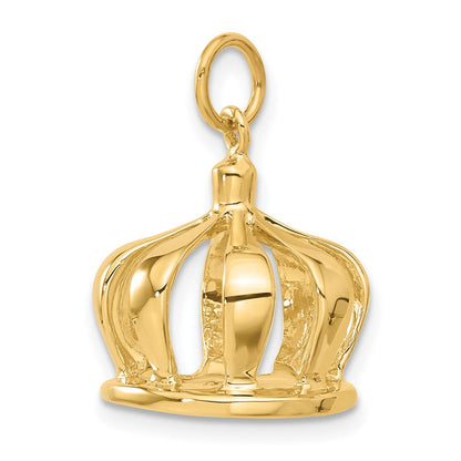 14K Gelbgold 14K 3d Krone Charm