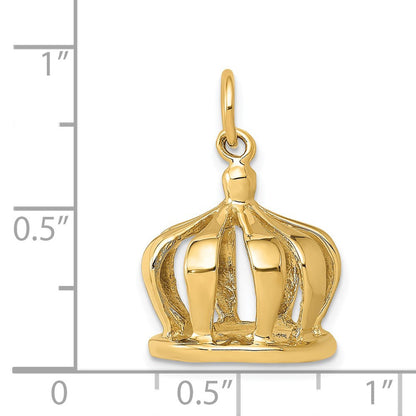 14K Gelbgold 14K 3d Krone Charm