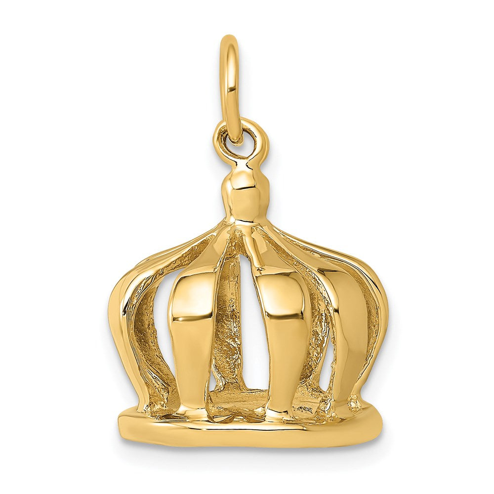 14K Gelbgold 14K 3d Krone Charm