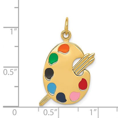 14K Gelbgold 14K Emailliert Artist Palette Charm