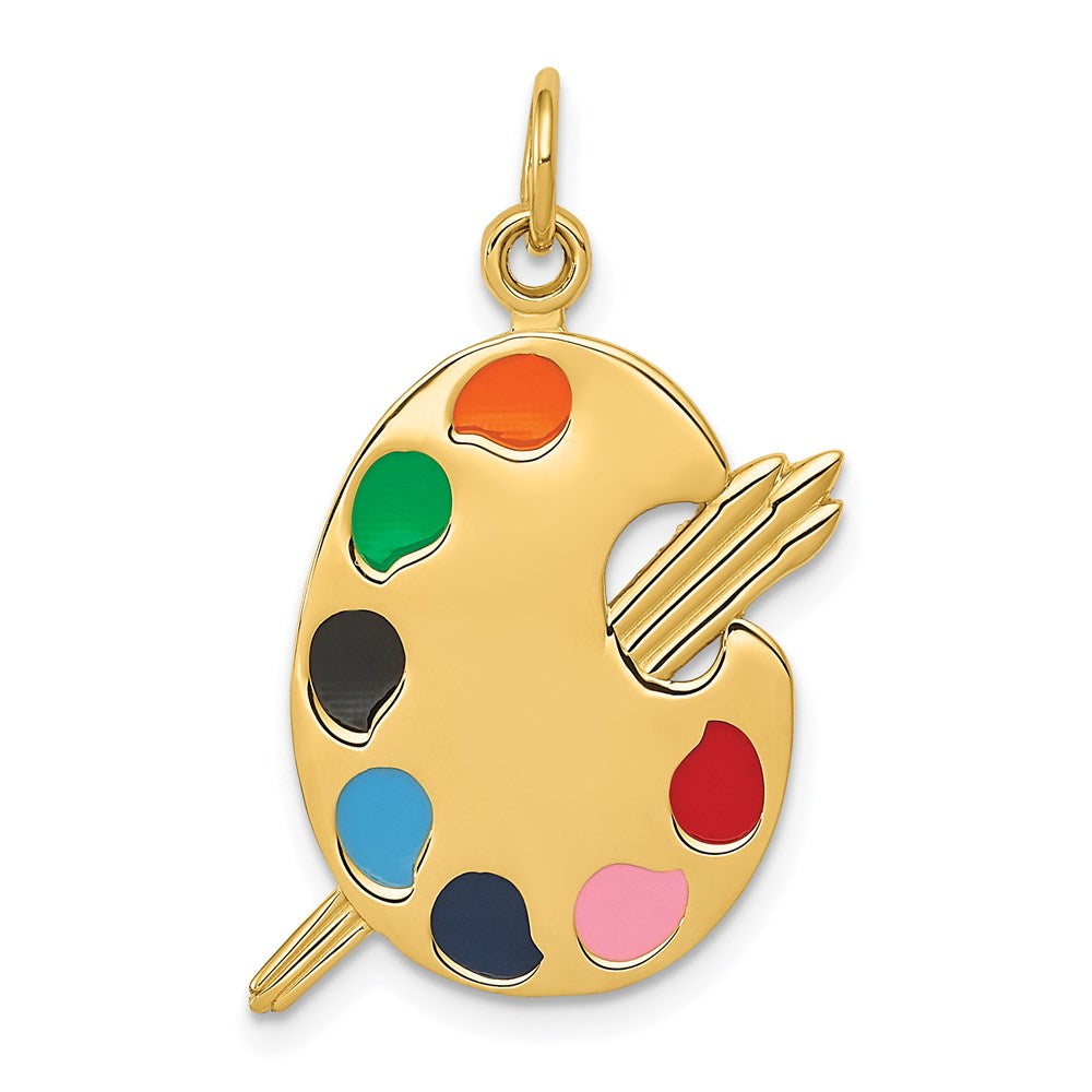 14K Gelbgold 14K Emailliert Artist Palette Charm