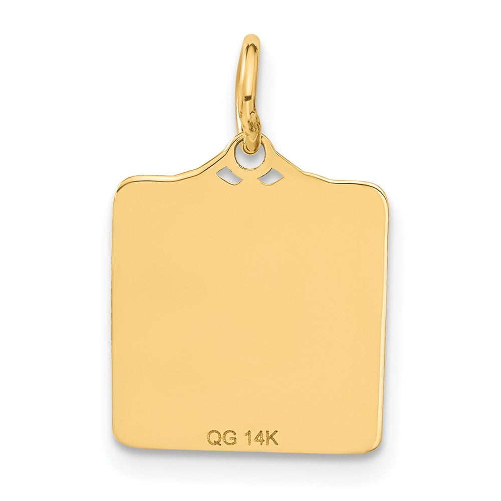 14K Gelbgold 14K Emailliert Blau Gravierbar Birth Certificate Charm