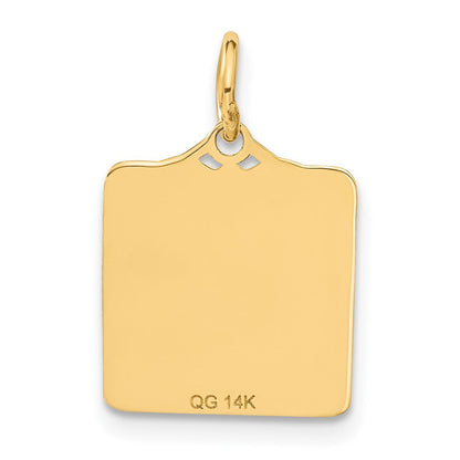14K Gelbgold 14K Emailliert Blau Gravierbar Birth Certificate Charm