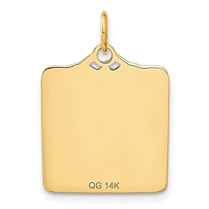 14K Gelbgold 14K Emailliert Blau Gravierbar Birth Certificate Charm