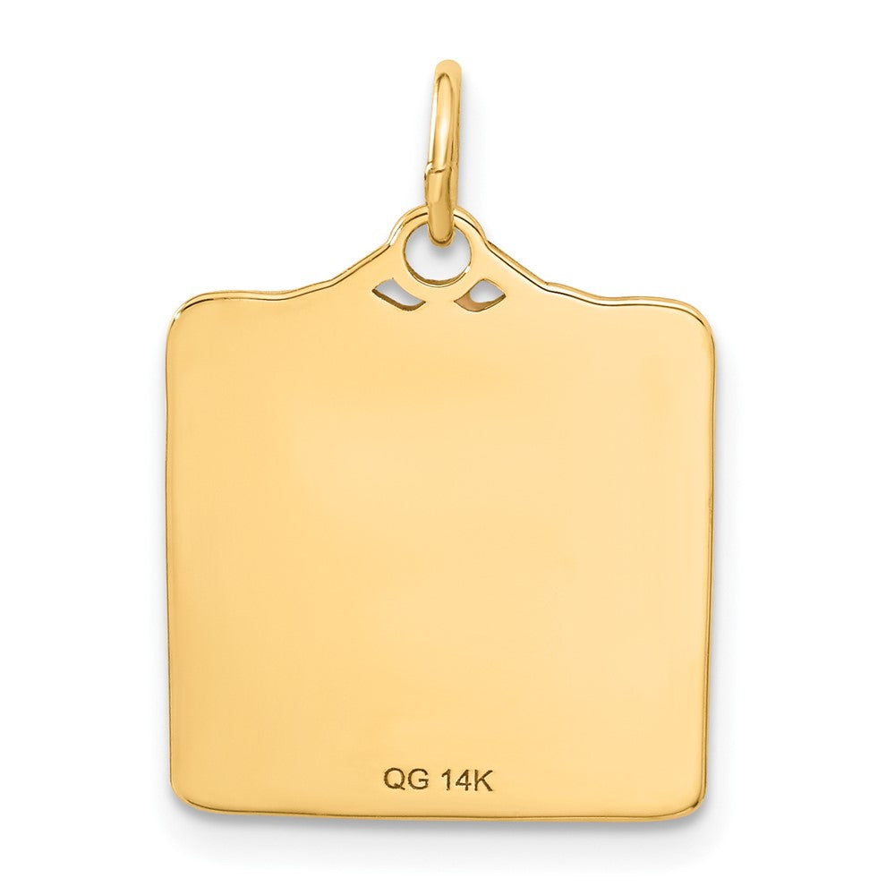 14K Gelbgold 14K Emailliert Rosa Gravierbar Birth Certificate Charm