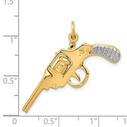 14K Gelb & Rhodium 14K und Rhodium Beweglich Revolver Charm