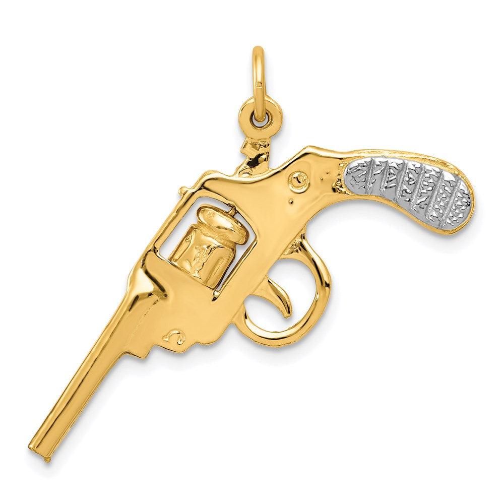 14K Gelb & Rhodium 14K und Rhodium Beweglich Revolver Charm