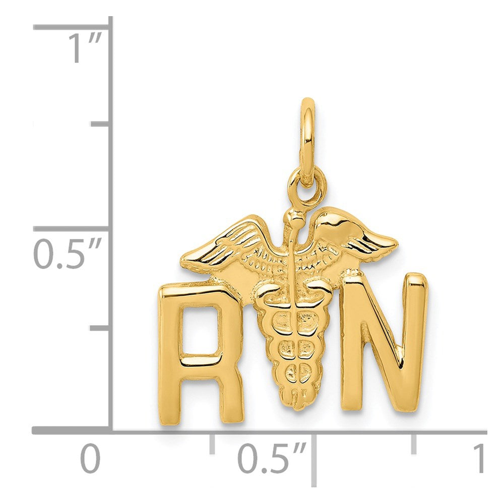 14K Gelbgold 14K Rn Registered Krankenschwester Charm